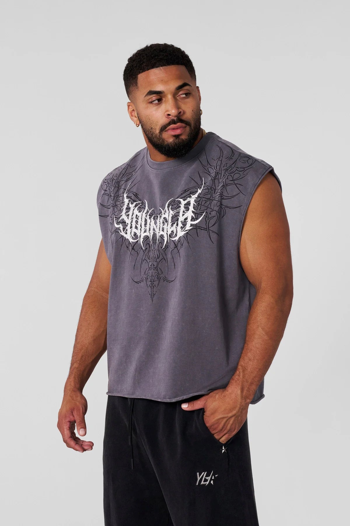 3027 - DARK WAVE CUT-OFFS - Grey Wash