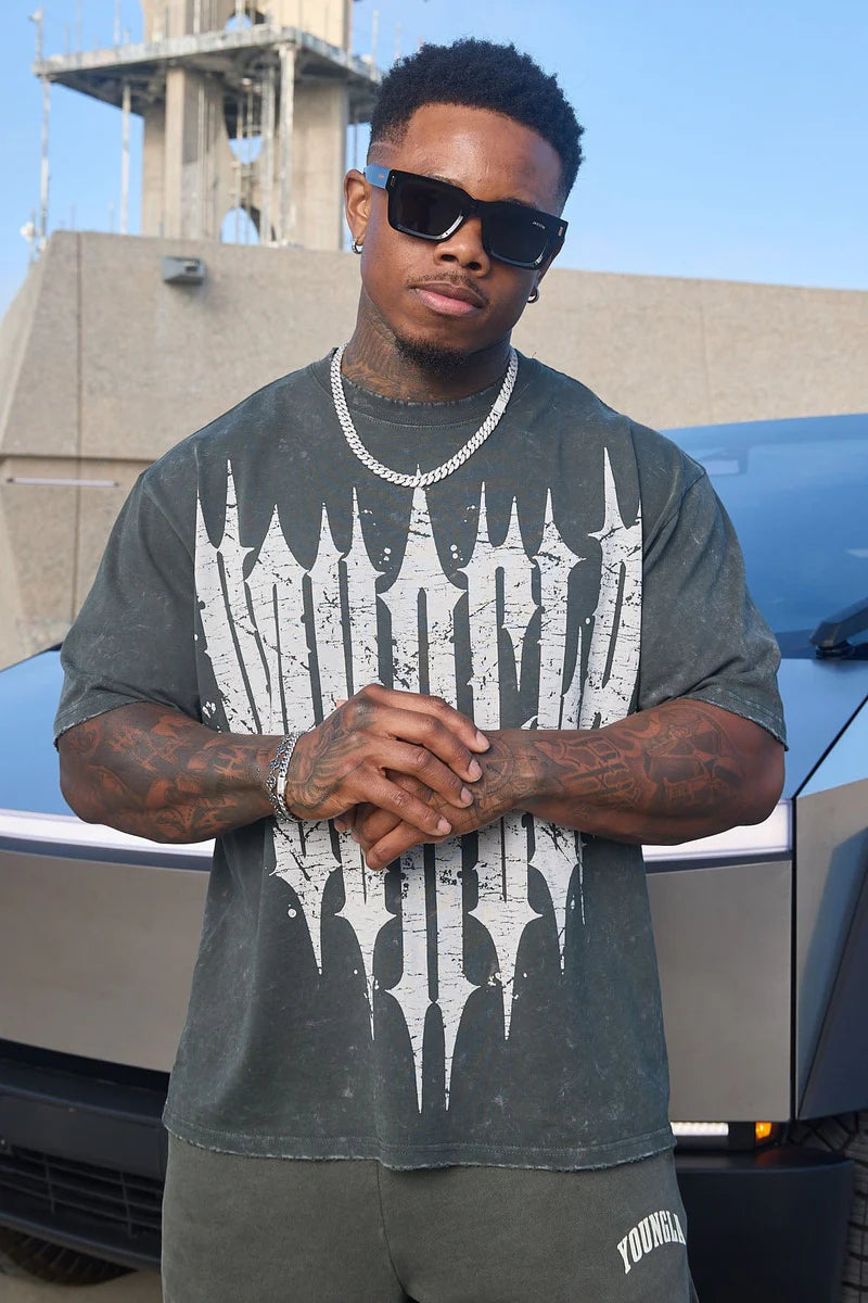 4156 - REVENGE TEES - Slate Wash
