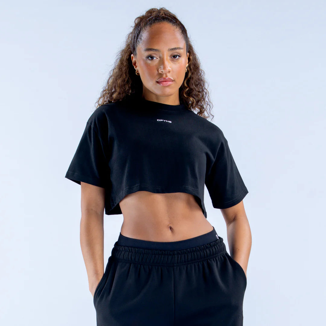 Revive Crop Tee - Midnight Black