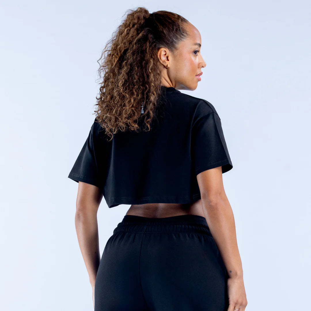 Revive Crop Tee - Midnight Black