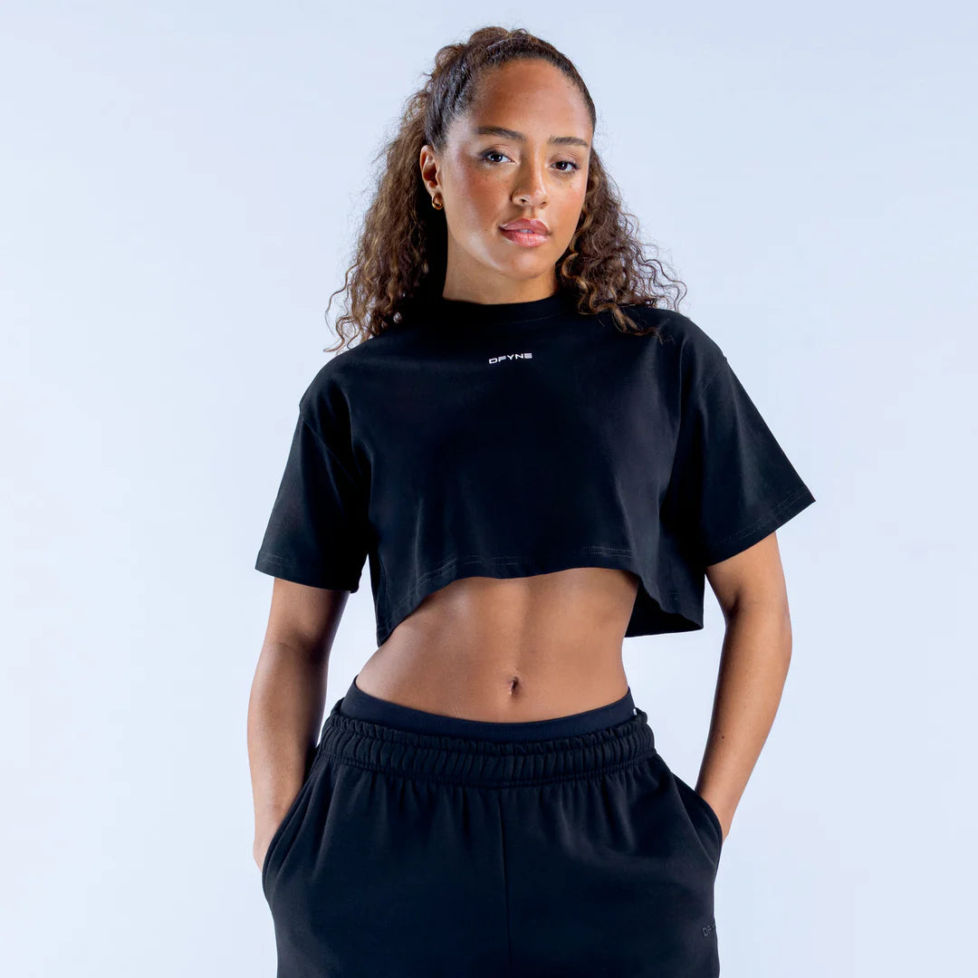 Revive Crop Tee - Midnight Black
