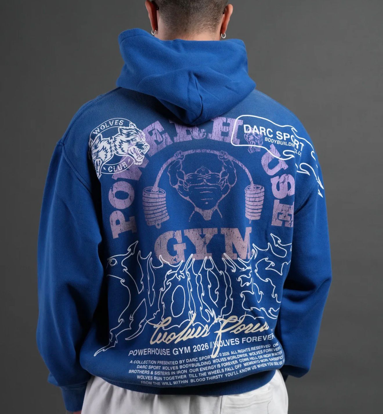 Powerhouse Hesh “Pierce” Hoodie in Darc Cobalt Drift Wash