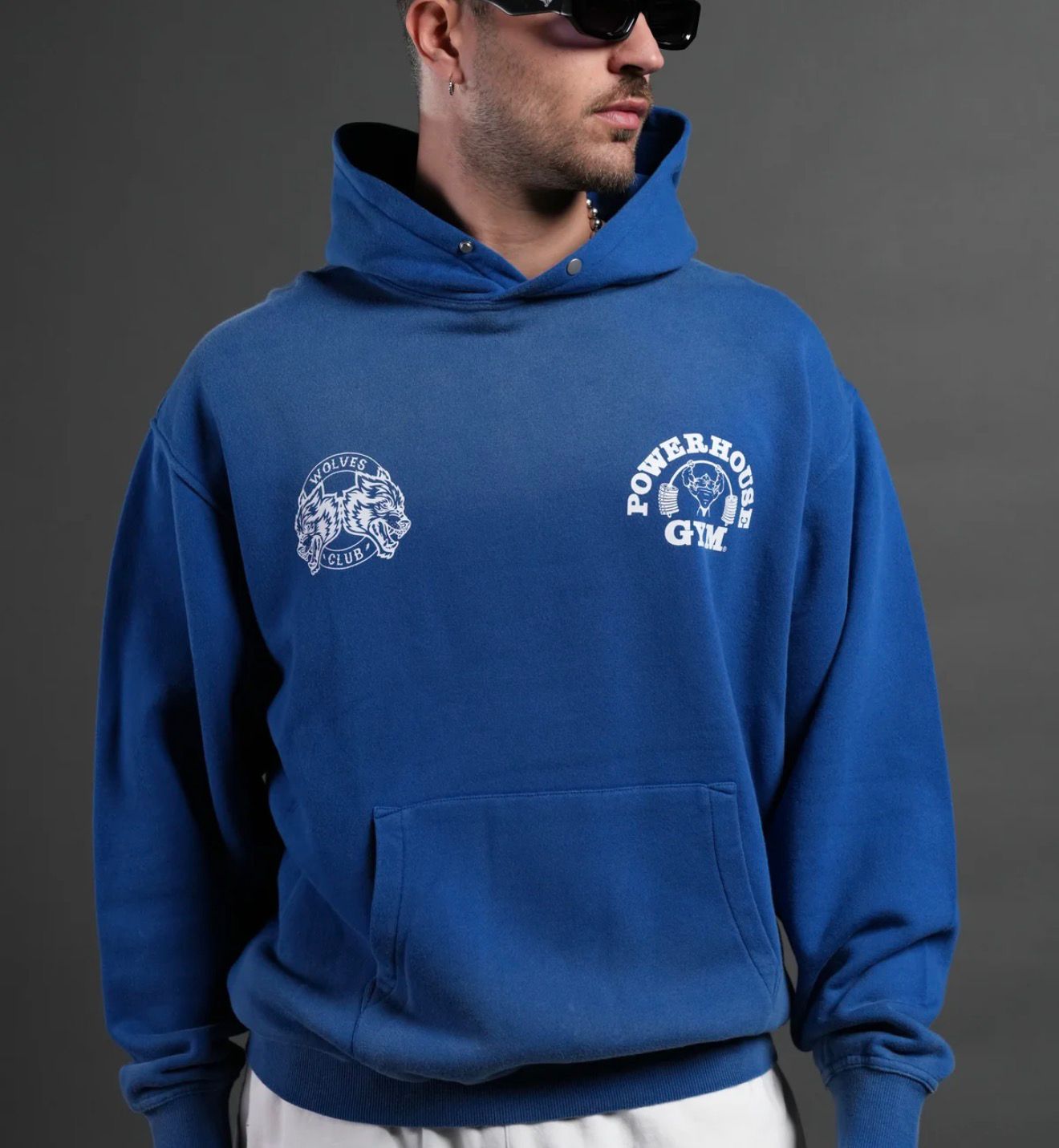 Powerhouse Hesh “Pierce” Hoodie in Darc Cobalt Drift Wash
