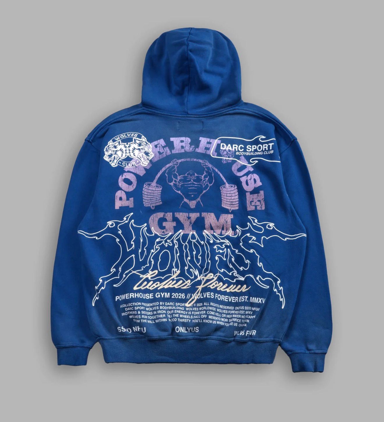Powerhouse Hesh “Pierce” Hoodie in Darc Cobalt Drift Wash