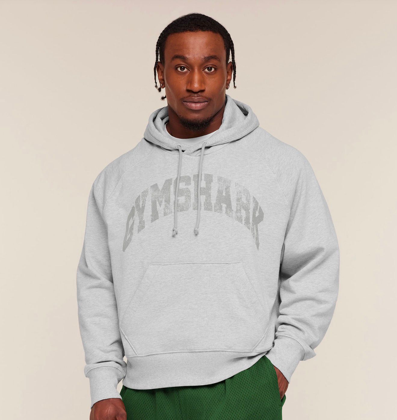 Retro Collegiate Graphic Hoodie Grey
