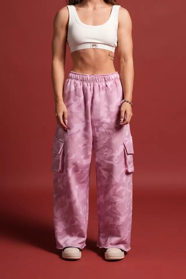 DSHE/VD-0034 Y2Kulture Durst Cargo Sweats in DSVD Bubblegum Camo