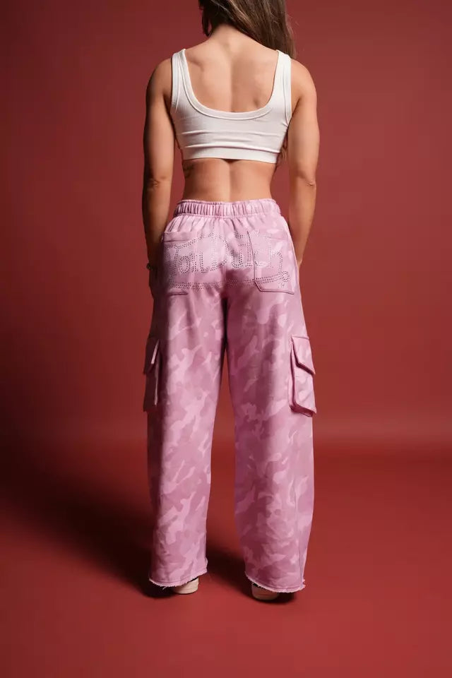 DSHE/VD-0034 Y2Kulture Durst Cargo Sweats in DSVD Bubblegum Camo