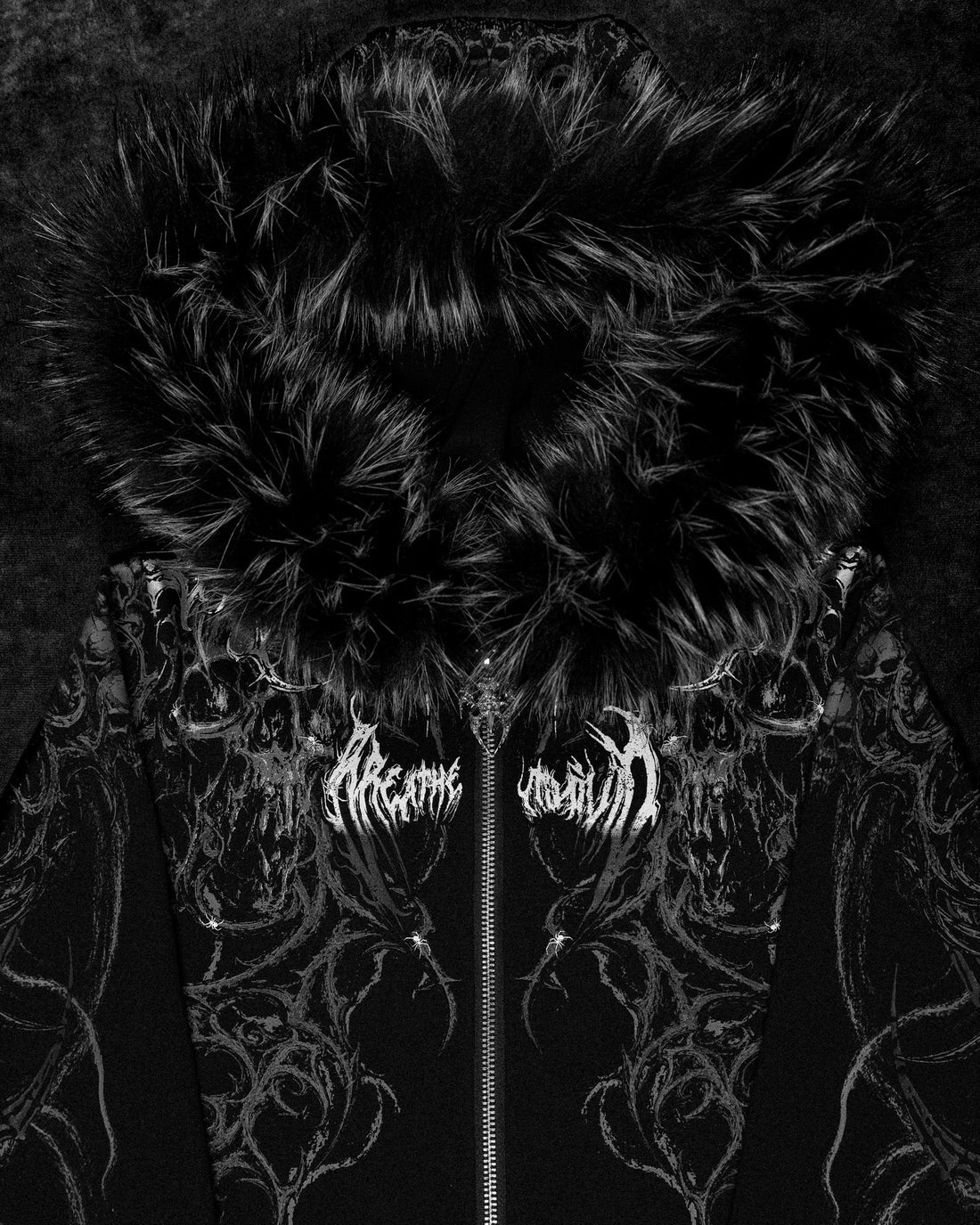 BD-0142 Infernal Faux Fur Lined Zip-Up [VOID BLACK]