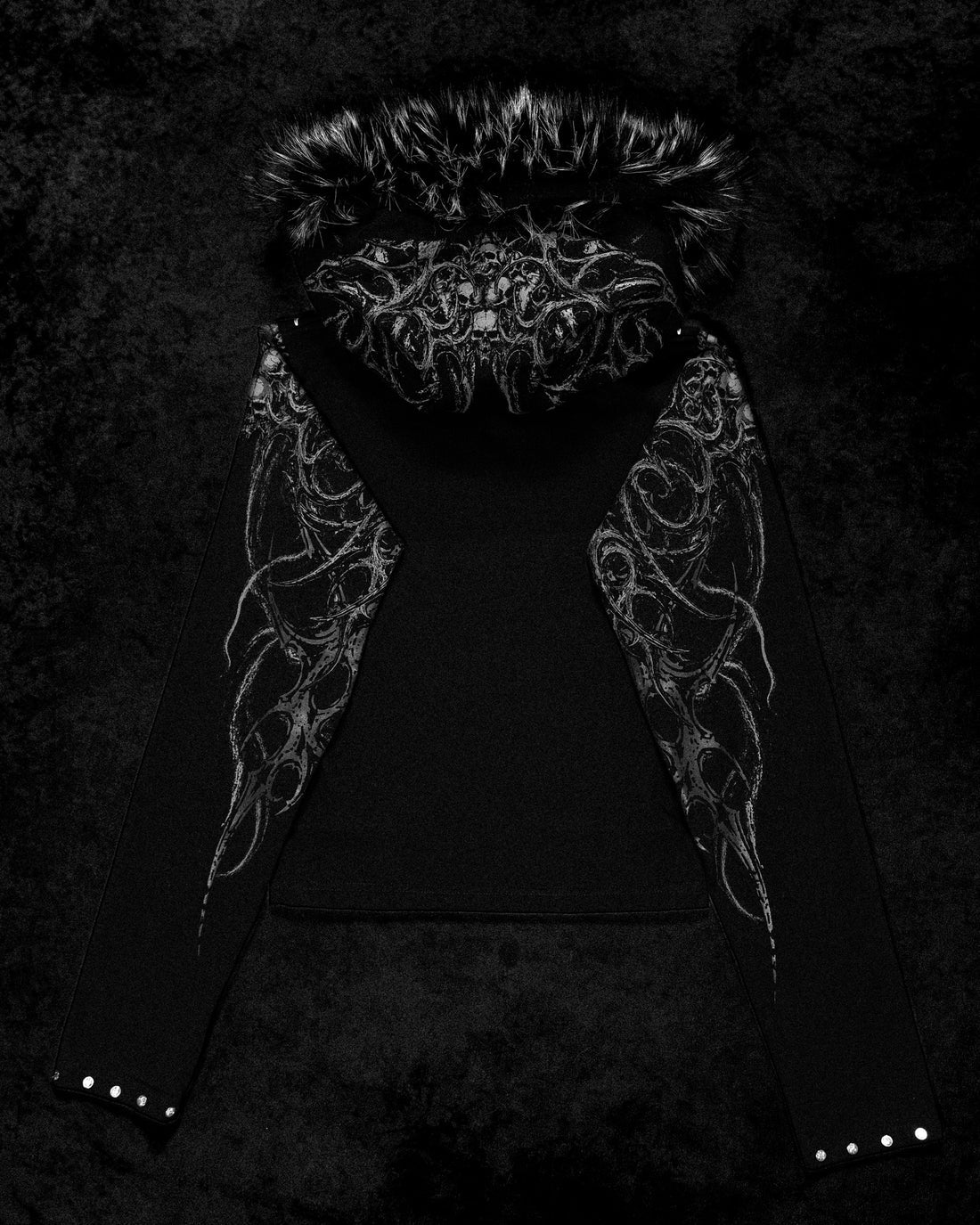 BD-0142 Infernal Faux Fur Lined Zip-Up [VOID BLACK]