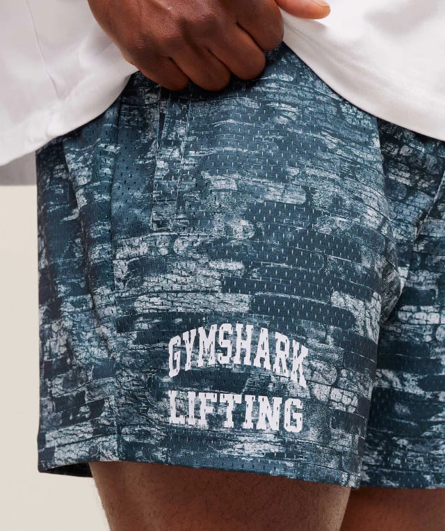 GS-0053 Lifting Mesh 5" Shorts - Smoke Blue
