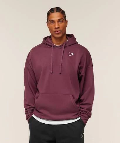 GS-0056 Crest Oversized Hoodie - GS Impact Burgundy