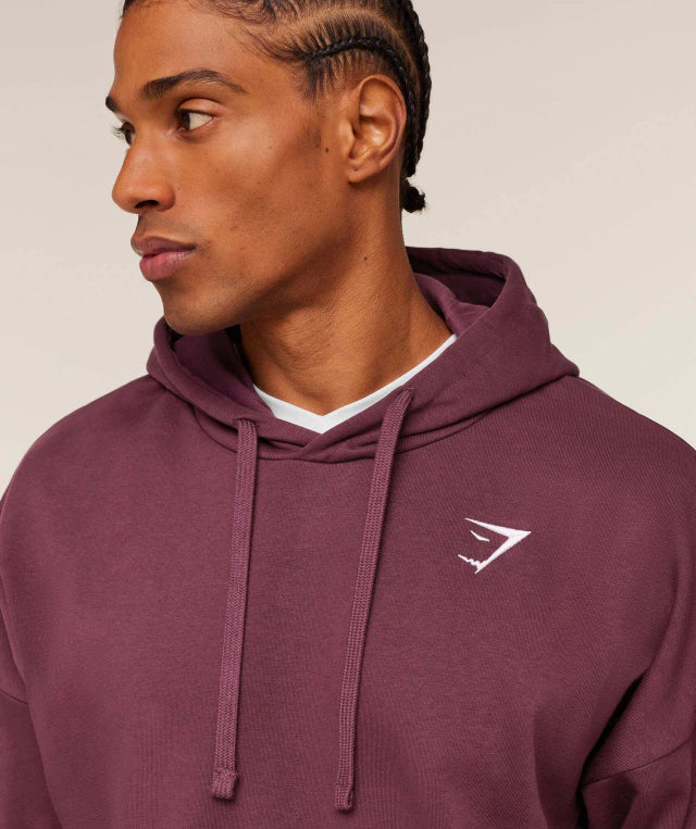 GS-0056 Crest Oversized Hoodie - GS Impact Burgundy