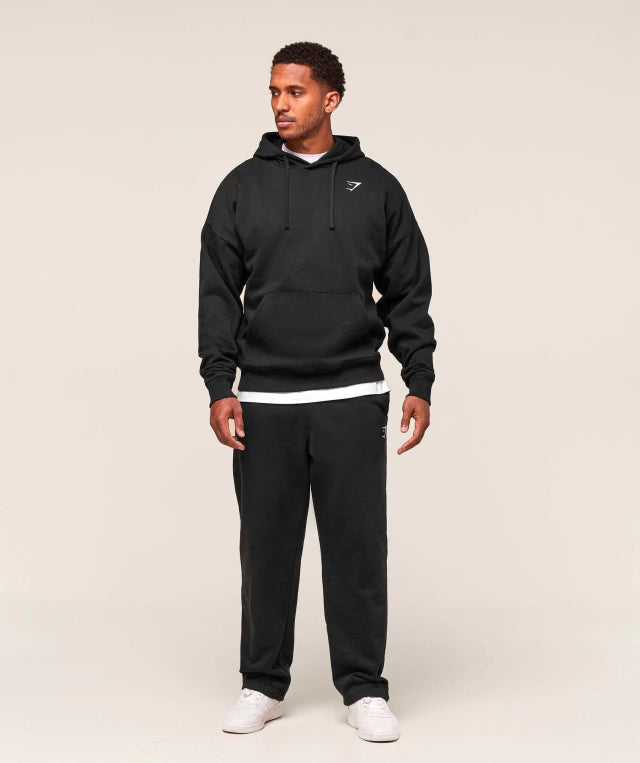 GS-0056 Crest Oversized Hoodie - Black