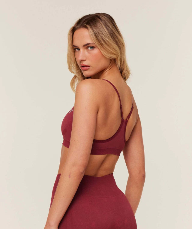 GSW-0070 Everyday Seamless Washed Sports Bra - Red Wash