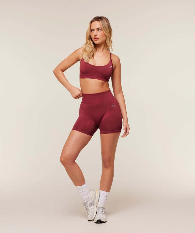 GSW-0081 Everyday Seamless Washed Shorts 2.0 - Red Wash