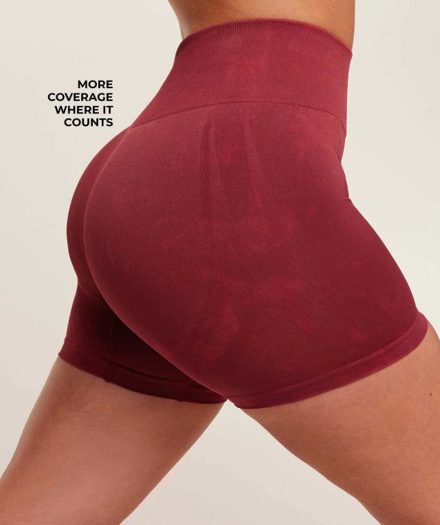 GSW-0081 Everyday Seamless Washed Shorts 2.0 - Red Wash
