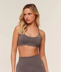 GSW-0046 Everyday Seamless Racerback Sports Bra - Cool Brown