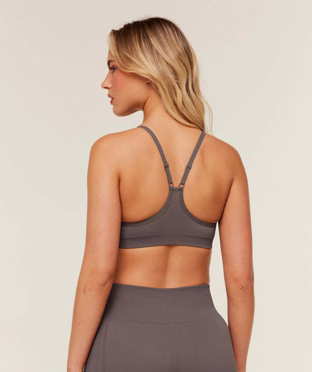 GSW-0046 Everyday Seamless Racerback Sports Bra - Cool Brown
