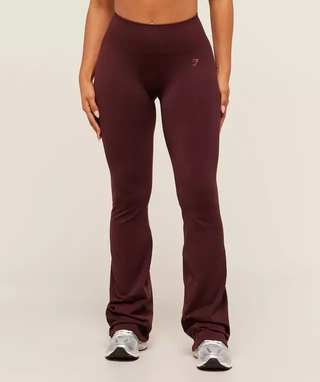 GSW-0038 Soft Sculpt Flared Leggings - Rich Maroon