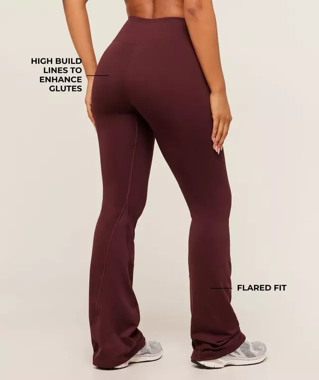 GSW-0038 Soft Sculpt Flared Leggings - Rich Maroon