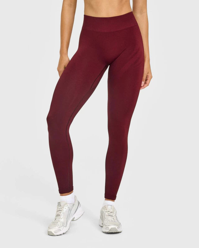 EnhanceLift™ Seamless Leggings with White Logo - Rosewood