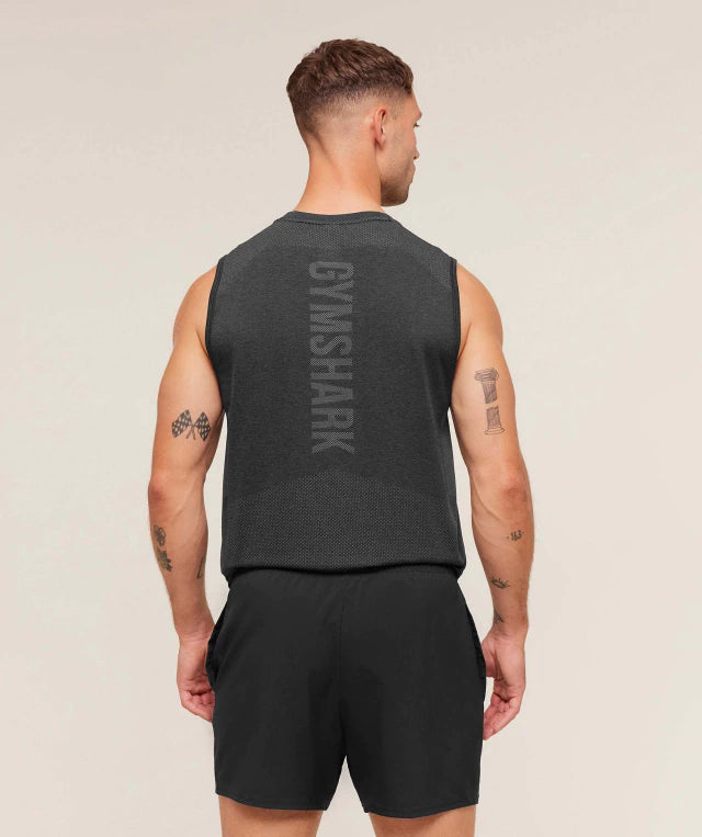 GS-0060 Lightweight Seamless Tank - Black/Silhouette Grey