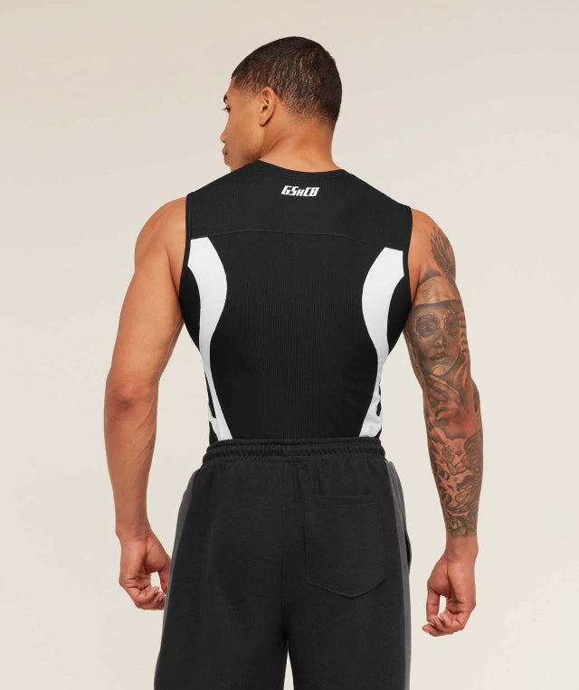 GS-0063 Gymshark x Carlos Belcast Cut Off Tee - Onyx Grey