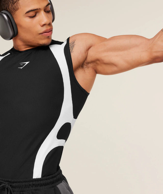 GS-0063 Gymshark x Carlos Belcast Cut Off Tee - Onyx Grey