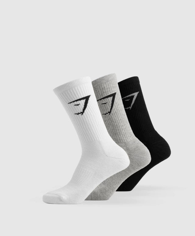 GSA-0001 Crew Socks 3PK W/G/B