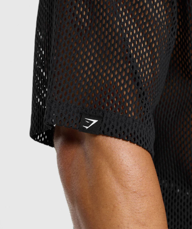 GS-0004 Mesh Oversized T-Shirt - Black