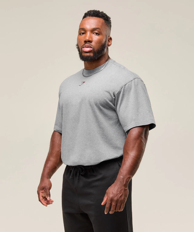 GS-0001 Power T-Shirt Charcoal Core Marl/Sets Red
