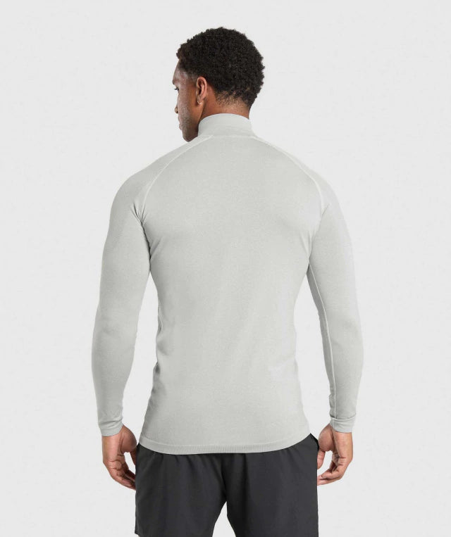 GS-0003 Vital Seamless 1/4 Zip Light Grey/smoke grey