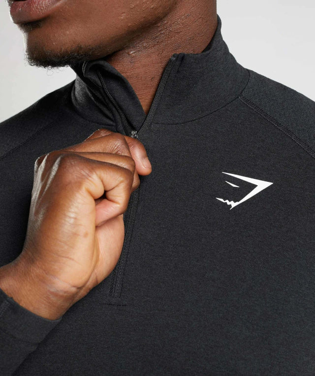 GS-0003 Vital Seamless 1/4 Zip Black/Silhouette Grey