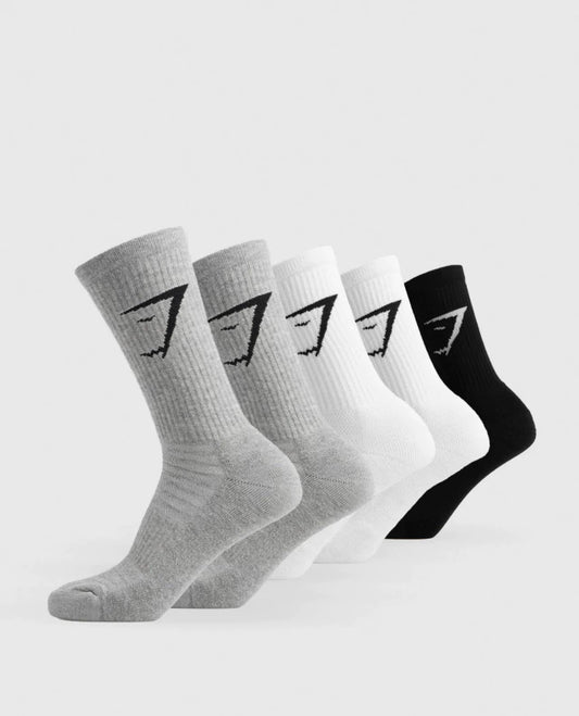 GSA-0003 Crew Socks 5PK W/G/B