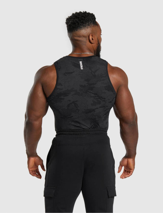 GEO SEAMLESS Tank Black Charcoal Grey