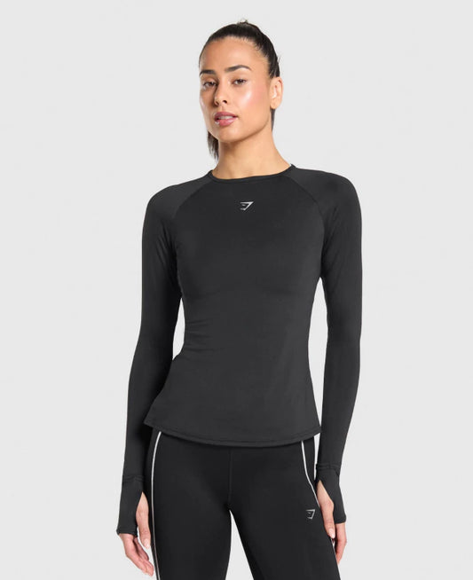 GSW-0012 RUNNING LONG SLEEVE TOP Black
