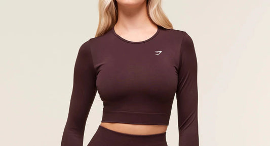 GSW-0020 Everyday Seamless Long Sleeve Crop Top - Cherry Purple