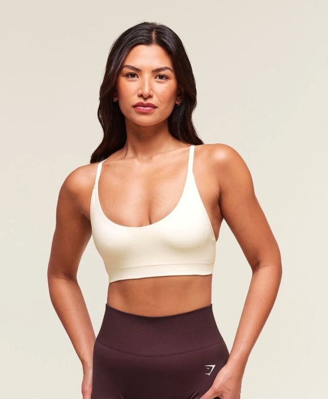 GSW-0046 Everyday Seamless Racerback Sports Bra - Soft White