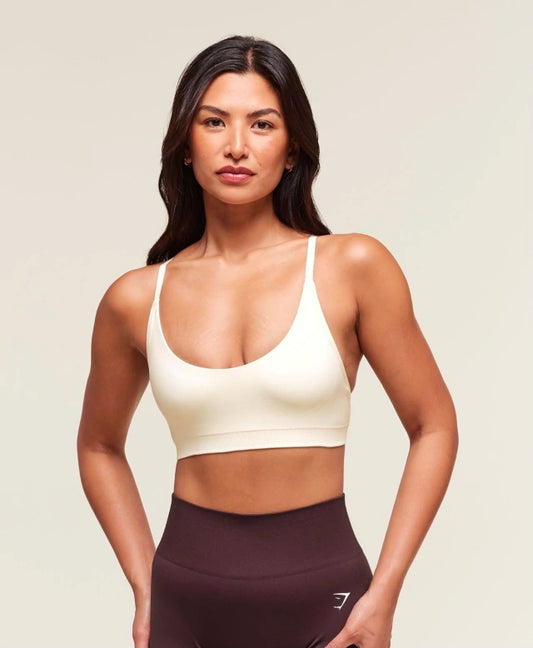 GSW-0046 Everyday Seamless Racerback Sports Bra - Soft White