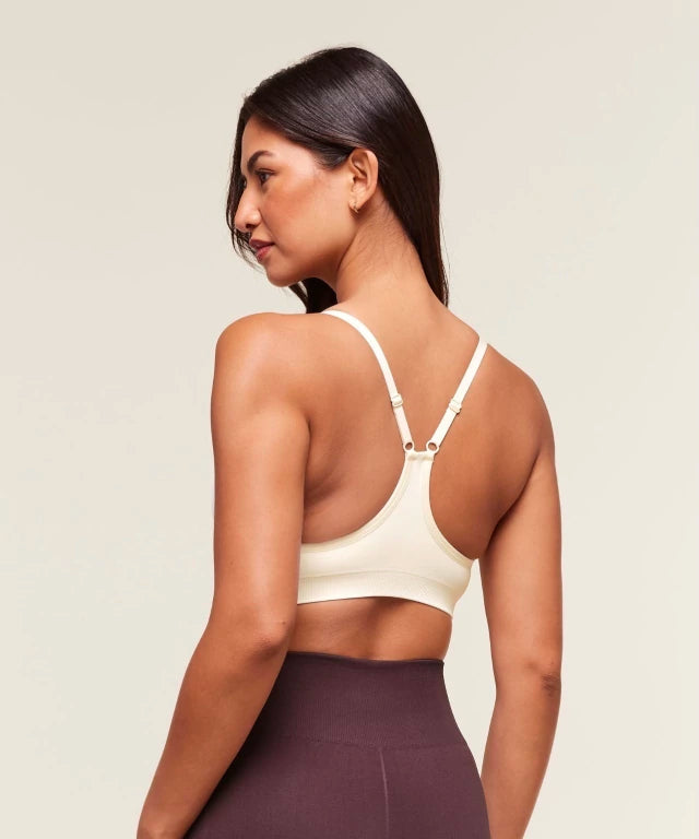 GSW-0046 Everyday Seamless Racerback Sports Bra - Soft White