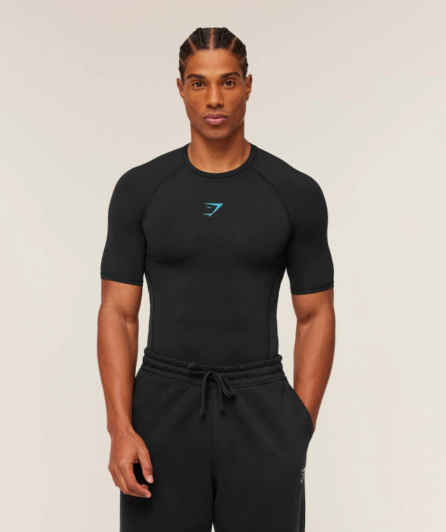 GS-0027 Element Baselayer T-Shirt - Black/Brand Blue