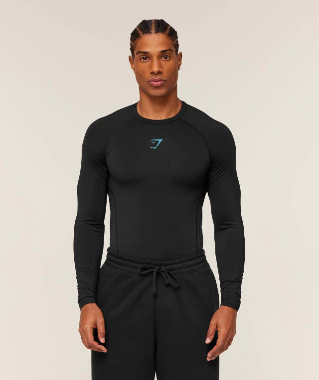 GS-0047 Element Baselayer Long Sleeve T-Shirt - Black/Brand Blue
