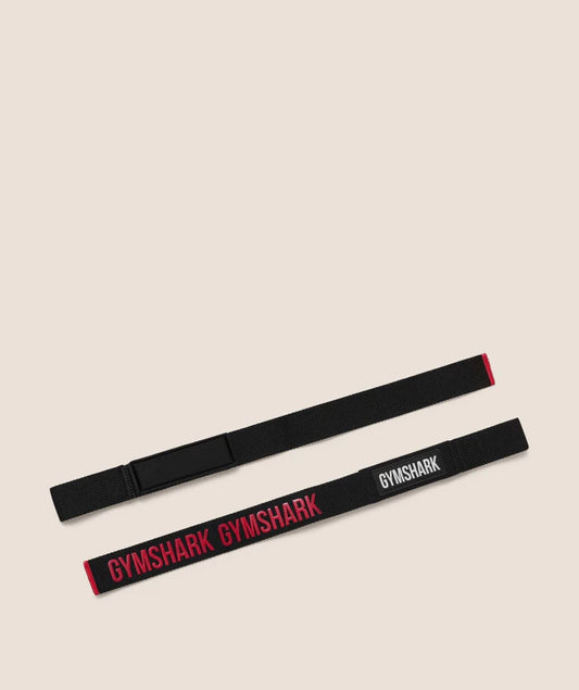 GSA-0013 Silicone Lifting Straps - Black/Carmine Red