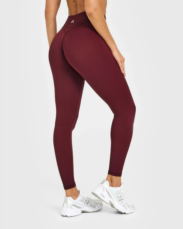 Unified Wrap Leggings White Logo Rosewood