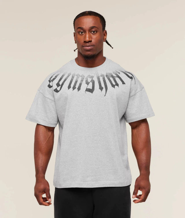 GS-0058 FADE GRAPHIC T-SHIRT Light Grey Core Marl