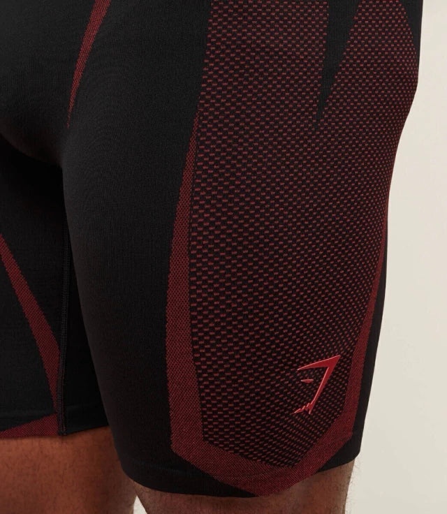 GS-0032 Onyx 5.0 Seamless Half Tight - Black/Carmine Red