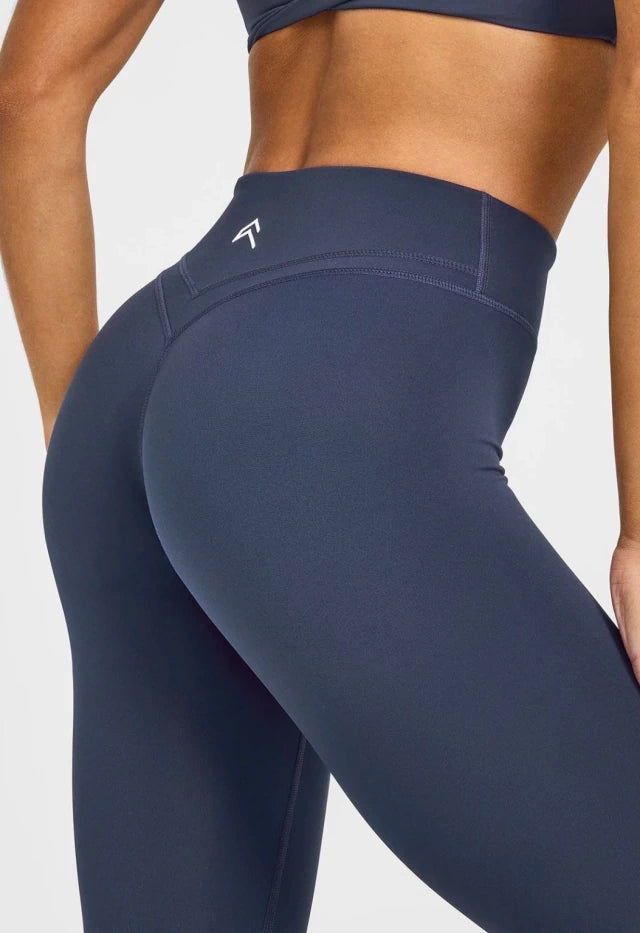 Unified Wrap Leggings White Logo Color: True Blue