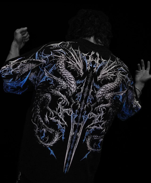 BD-0013 Dragon Blade Oversized T-shirt [FROST]