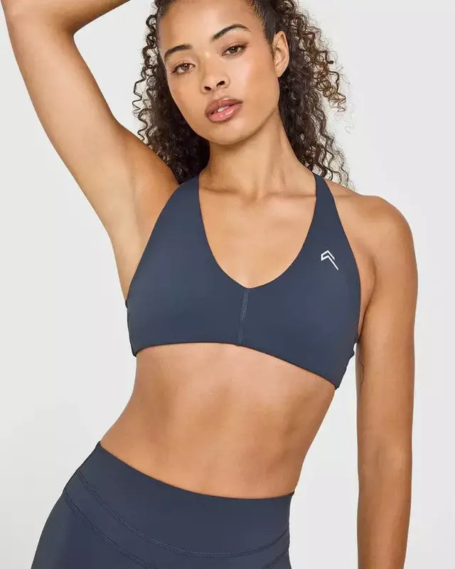 Unified Micro Bralette White Logo Color: True Blue
